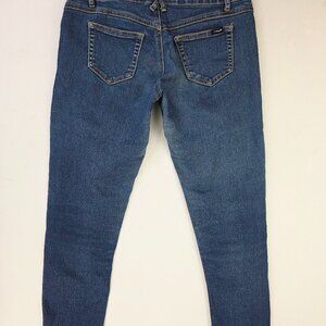 Angels Jeans Size 7 Juniors Womens 29 Inch Inseam Blue Denim 5 Pocket Logo Tag